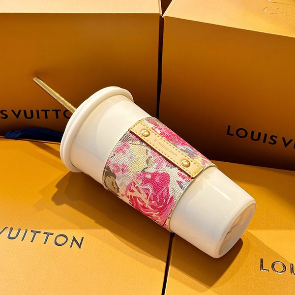 ★磁器製タンブラー★【ルイヴィトン 偽物】カップ LV タペストリー GI0801