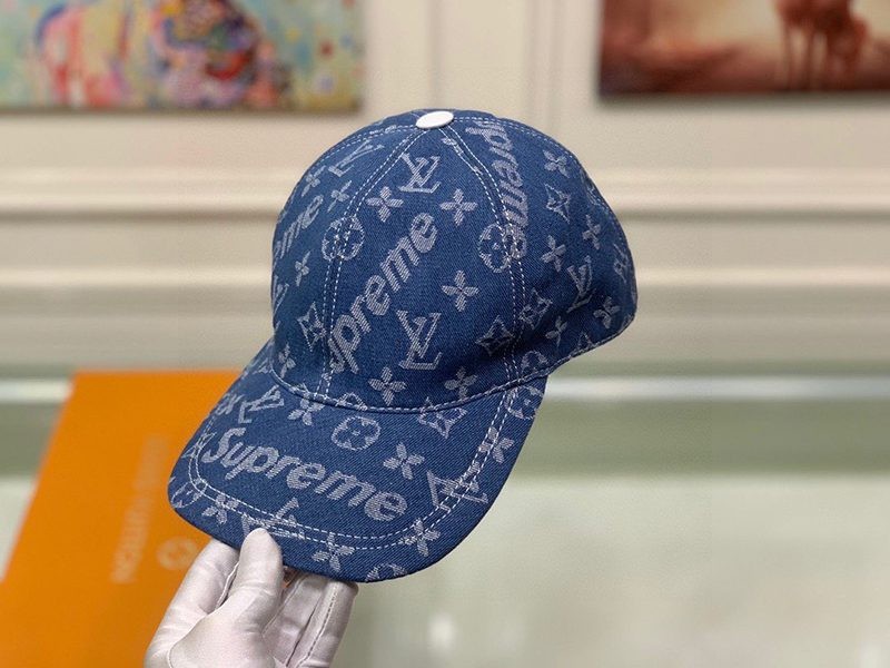 希少色シュプリーム ヴィトン キャップ 偽物 Perforated Camp Cap navy 2色 vub13408