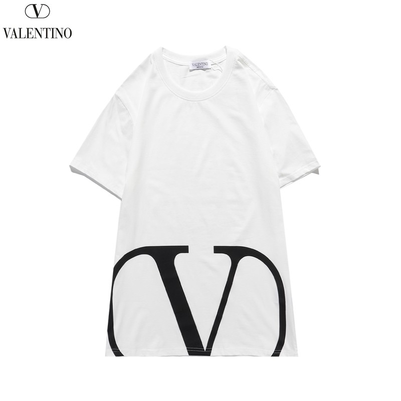 関税込ヴァレンティノ Tシャツ 偽物 VLTN コットンロゴ Tシャツ 2色 Vua65573