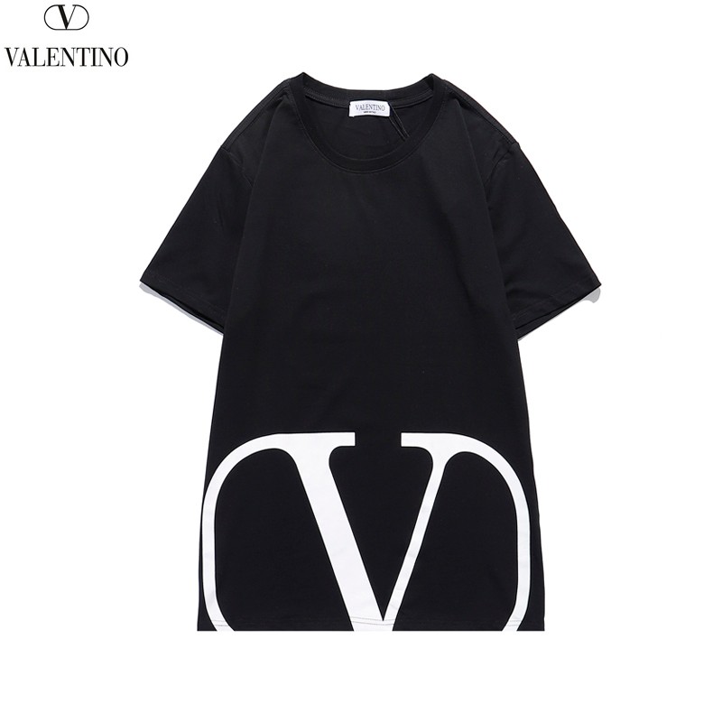 関税込ヴァレンティノ Tシャツ 偽物 VLTN コットンロゴ Tシャツ 2色 Vua65573