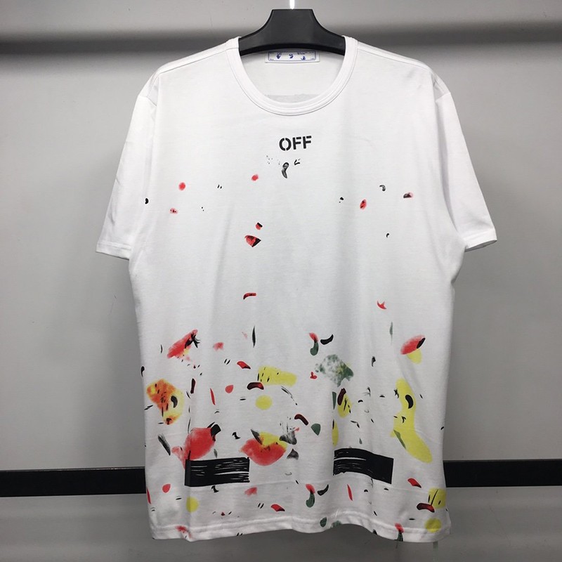 日本未入荷OFF WHITE Tシャツ 偽物 スプレー カラバッジョ スリムフィット off22653