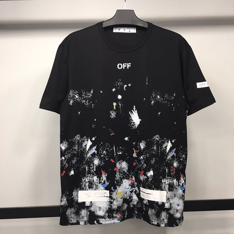 可愛いOFF WHITE Tシャツ 偽物 スプレー カラバッジョ スリムフィット ofj81650