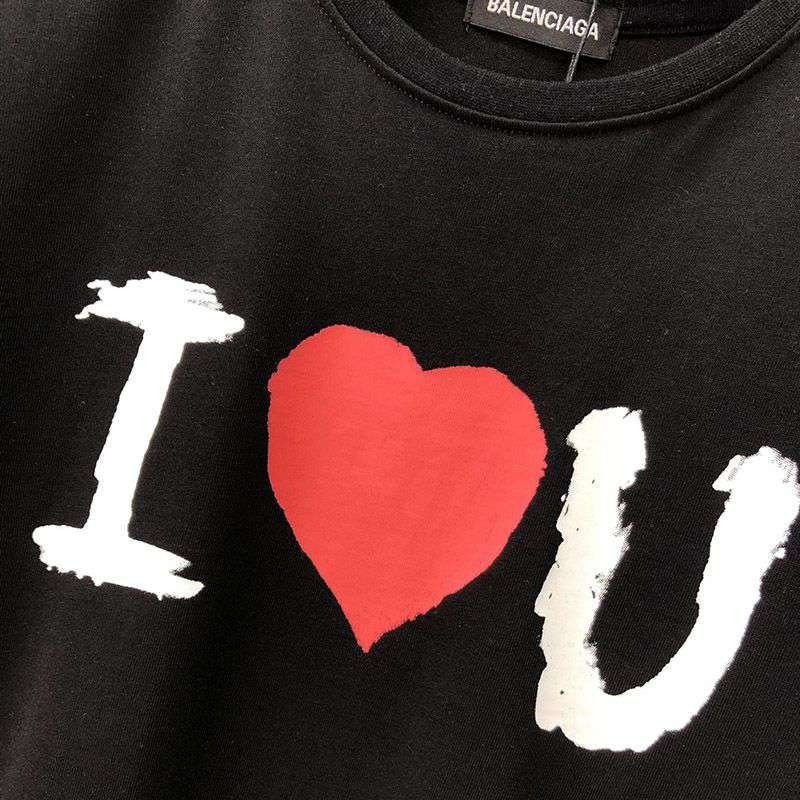 世界中で大人気♪バレンシアガ I LOVE U Tシャツ コピー ブラック baf87726