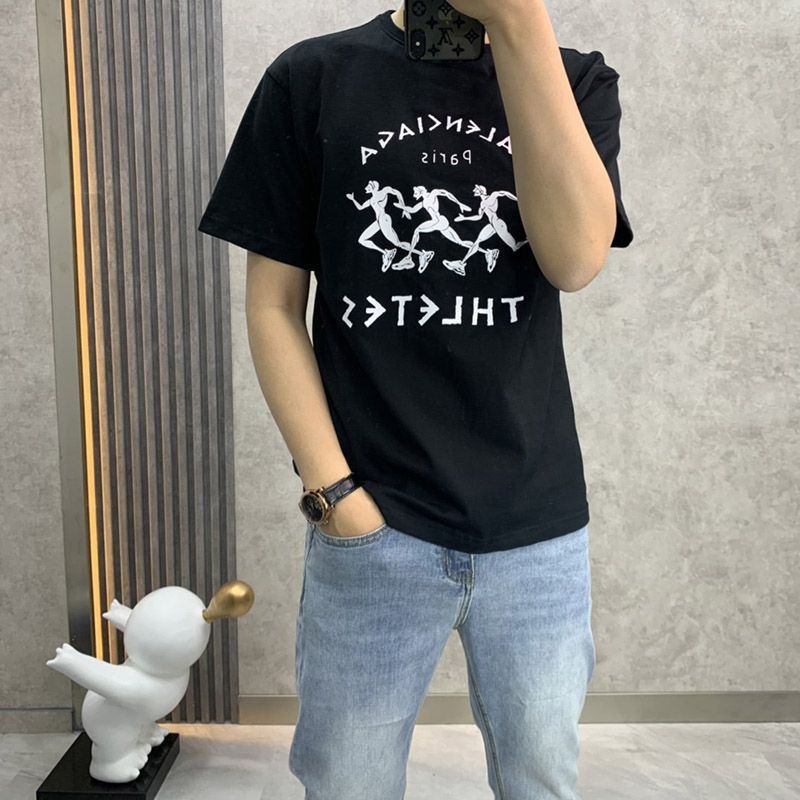 争奪戦バレンシアガ athletes Tシャツ コピー ブラック bay32751