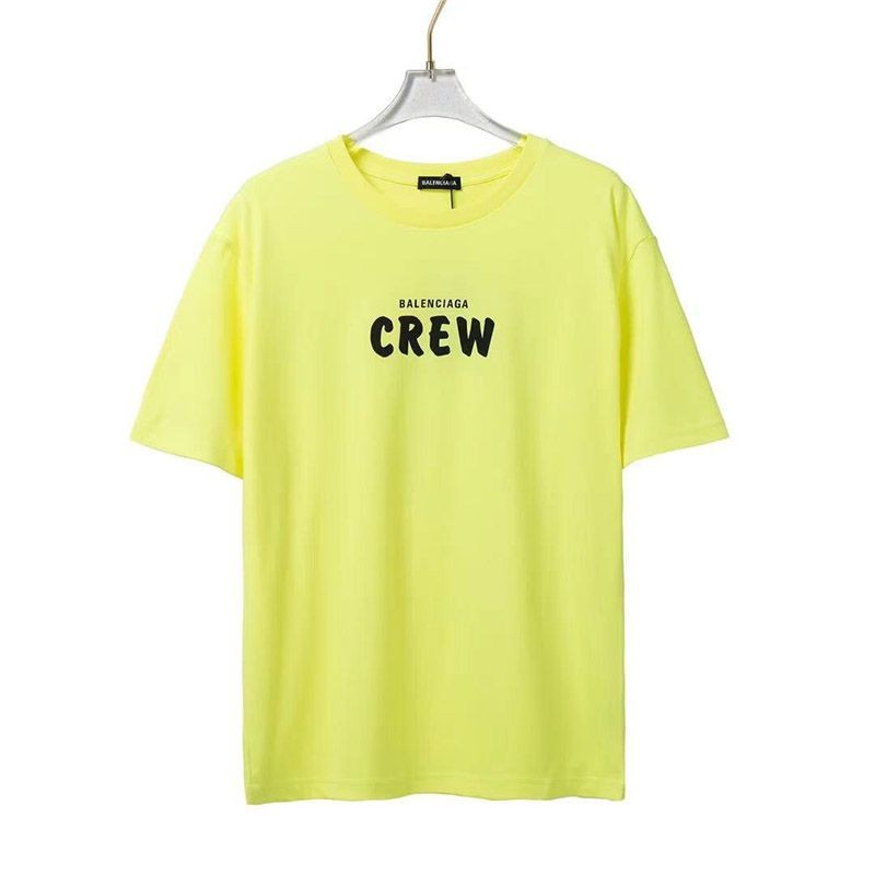 21AW新作バレンシアガ CREWロゴ Tシャツ 偽物 イエロー bah06821