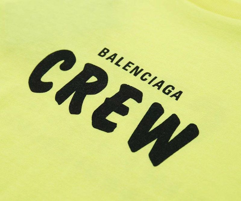 21AW新作バレンシアガ CREWロゴ Tシャツ 偽物 イエロー bah06821