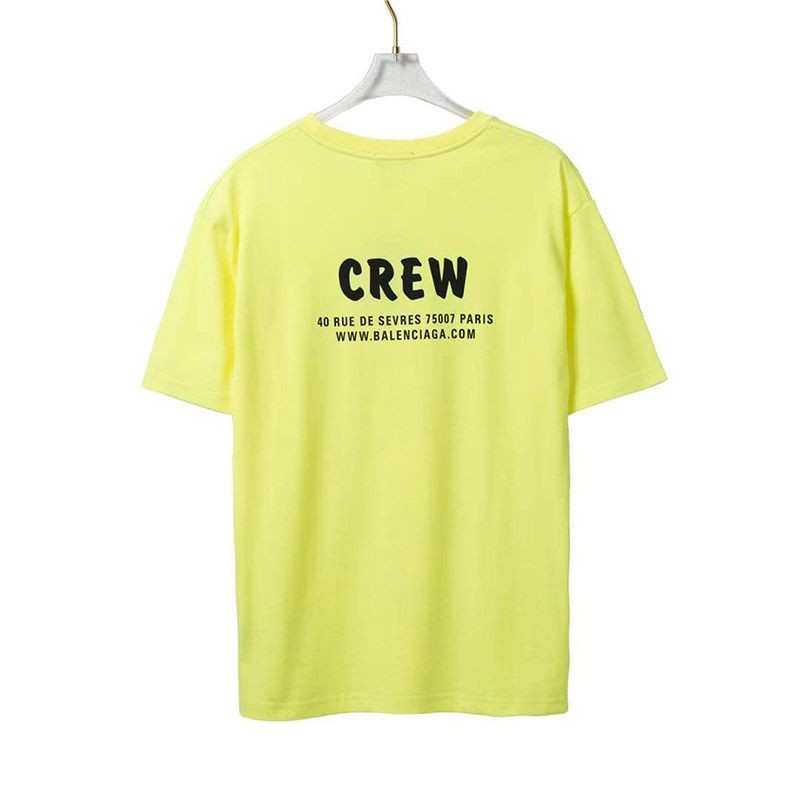 21AW新作バレンシアガ CREWロゴ Tシャツ 偽物 イエロー bah06821