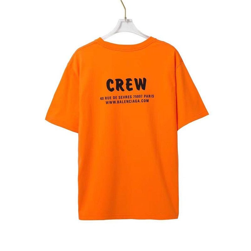 争奪戦バレンシアガ CREWロゴ Tシャツ コピー オレンジ baj54841