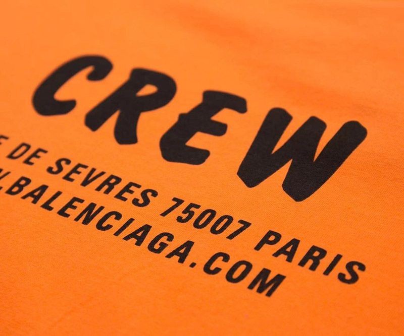 争奪戦バレンシアガ CREWロゴ Tシャツ コピー オレンジ baj54841