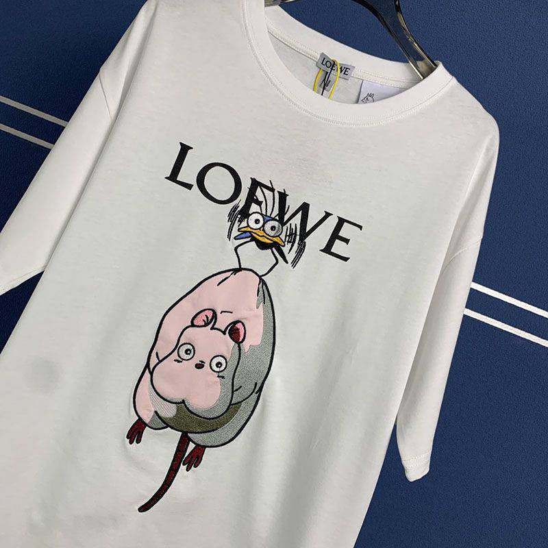 定番 ロエベ×ジブリ コピー ハエドリ クルーネックTシャツ loq74201