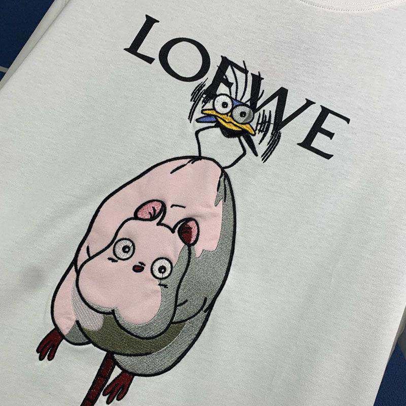 定番 ロエベ×ジブリ コピー ハエドリ クルーネックTシャツ loq74201