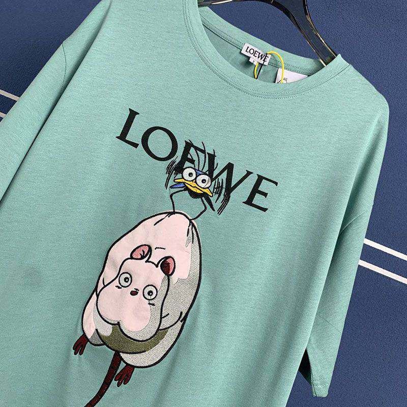 可愛い ロエベ×ジブリ ハエドリ クルーネックTシャツ 偽物 lom16507