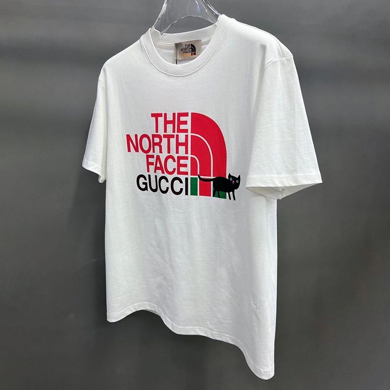 稀少【関送込】グッチ x ノースフェイス 偽物 コラボ 半袖Tシャツ gun12019