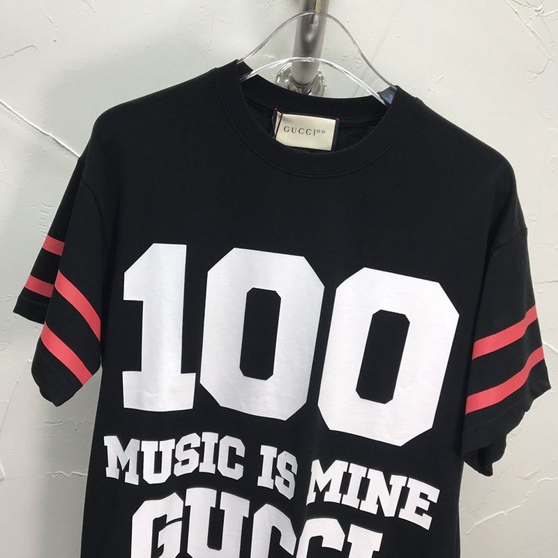 春もの新作100周年記念★グッチ★Tシャツ 偽物 コットン クルーネック ストライプ gur59948