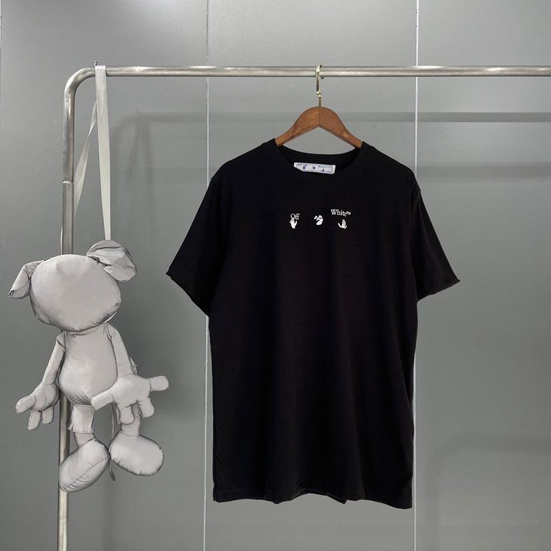 【日本未発売】オフホワイト 偽物 マーカーアローコットンTシャツ ofw25928