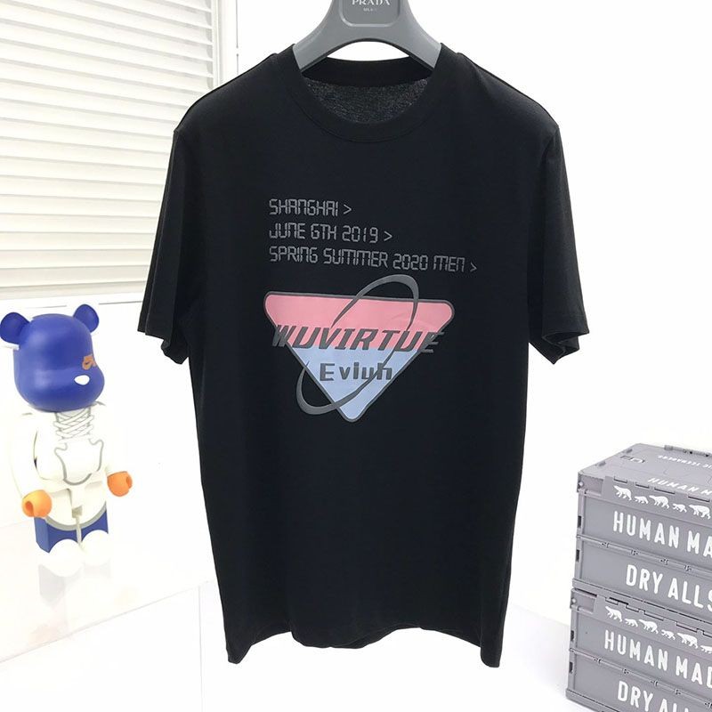 春夏新作プラダ ロゴ コットンTシャツ ブラック スーパーコピー pub99997