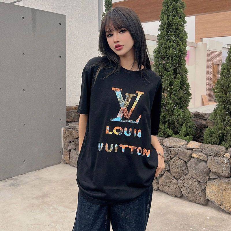 累積売上総額第１位！ルイヴィトン コピー ロゴ コットン Tシャツ vus82052