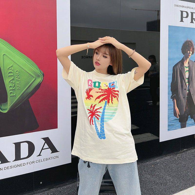 一目惚れ♪グッチ ヤシ コットン Tシャツ 偽物 guo68402