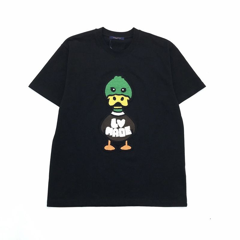 【​ルイヴィトン×NIGOコラボ】ダック クルーネック Tシャツ 偽物 vuf66543