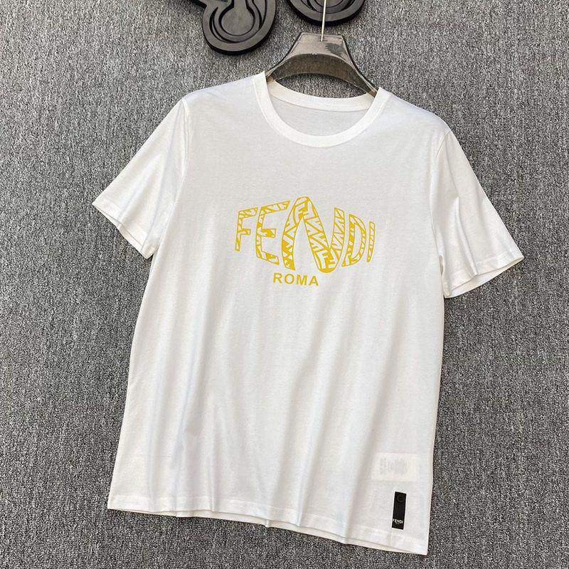 入手困難 フェンディ ROMA ロゴ クルーネック Tシャツ 偽物 feq97004