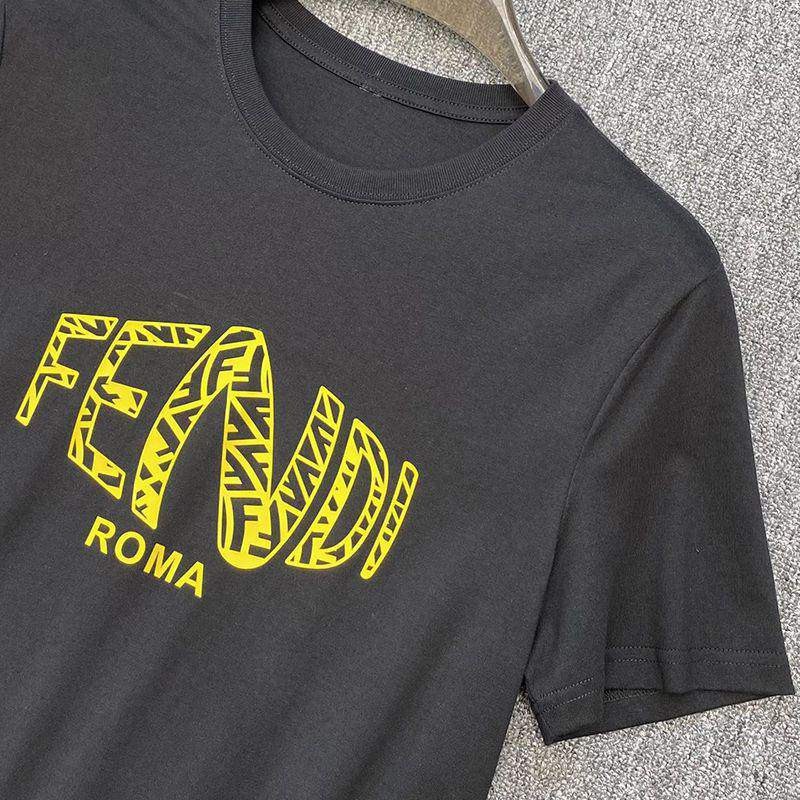 最安値挑戦 フェンディ ROMA ロゴ クルーネック Tシャツ コピー fem68708