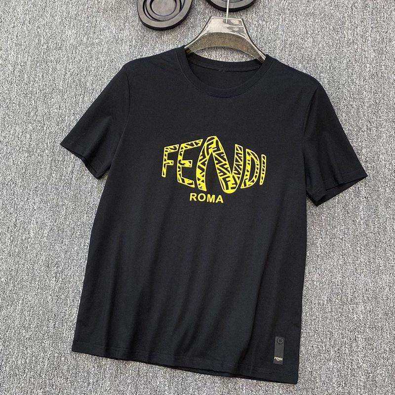 最安値挑戦 フェンディ ROMA ロゴ クルーネック Tシャツ コピー fem68708