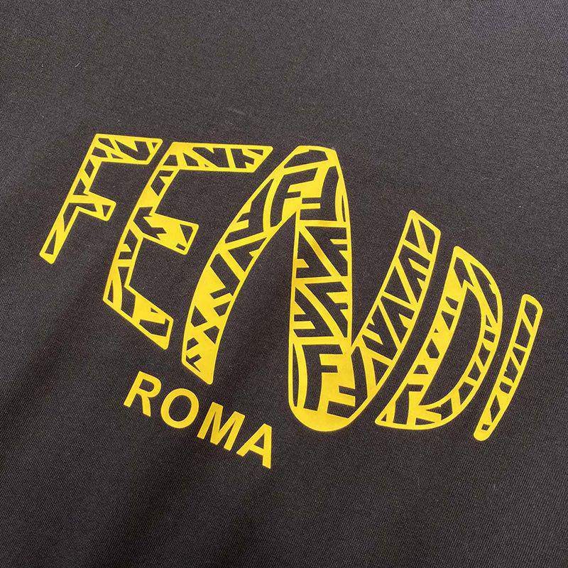 最安値挑戦 フェンディ ROMA ロゴ クルーネック Tシャツ コピー fem68708