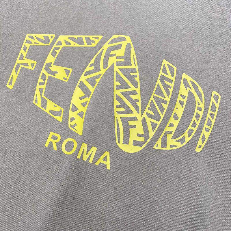 稀少 フェンディ ROMA ロゴ クルーネック 偽物 Tシャツ fez50771