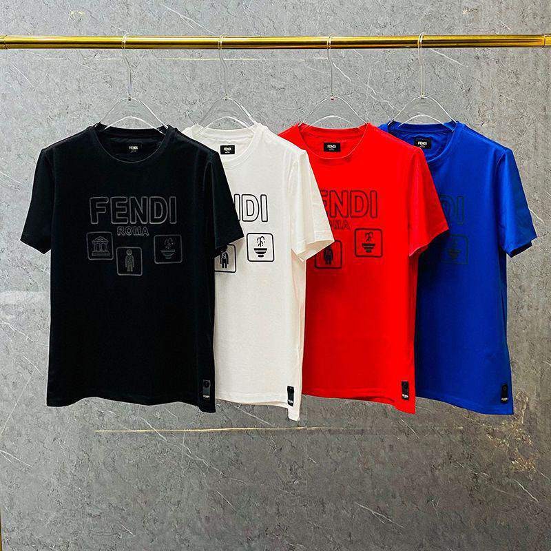 人気No1 フェンディ ROMA ロゴ クルーネックコピー Tシャツ fek26035