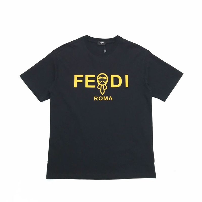 世界中で大人気♪ フェンディ◆クルーネックロゴジャージー 偽物 Tシャツ fes50374