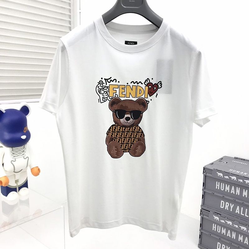 《大人気》フェンディ 偽物 ◆クルーネックロゴジャージーTシャツ fei32629