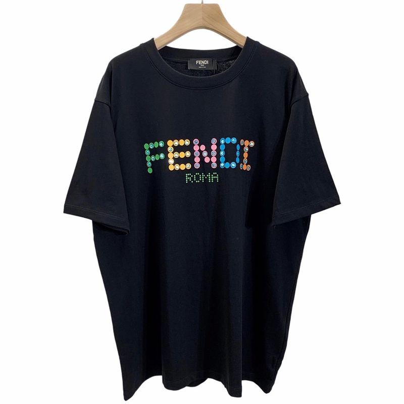 大人気!!新色 フェンディ◆クルーネックロゴジャージー 偽物Tシャツ fez81956