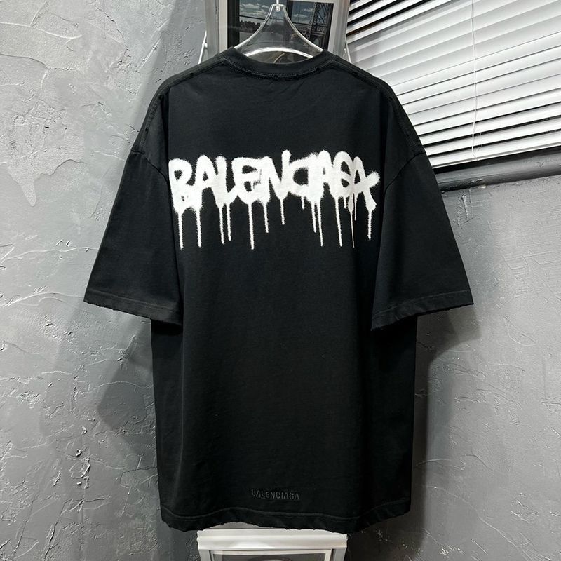 稀少【バレンシアガ】ロゴ入りコットンTシャツ コピー bar71153