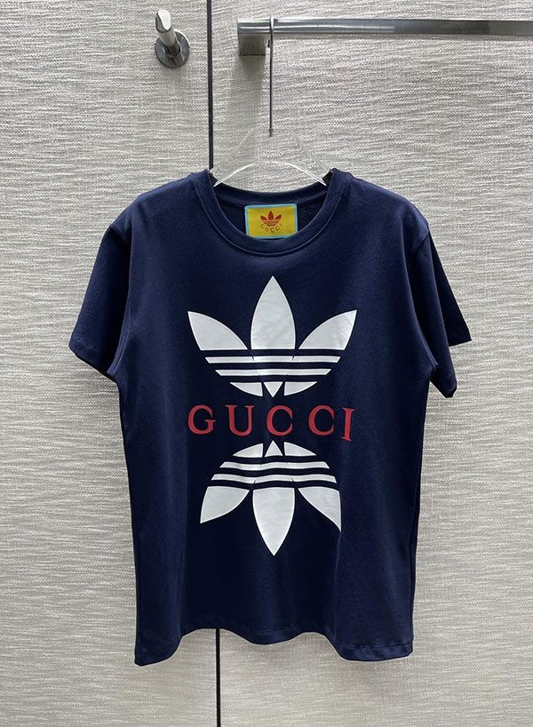 超話題! ディダス×グッチ コットン ジャージ Tシャツ 偽物 guy15669