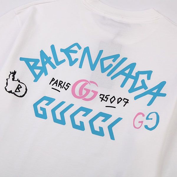 超希少！​バレンシアガ x グッチ コラボ コピー Tシャツ bab76622