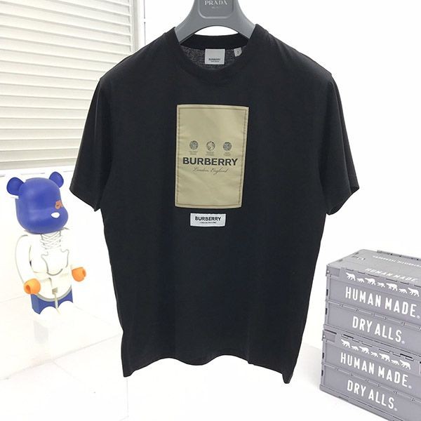 希少色バーバリー 偽物 ラベルアップリケ オーバーサイズTシャツ 3色 80565431