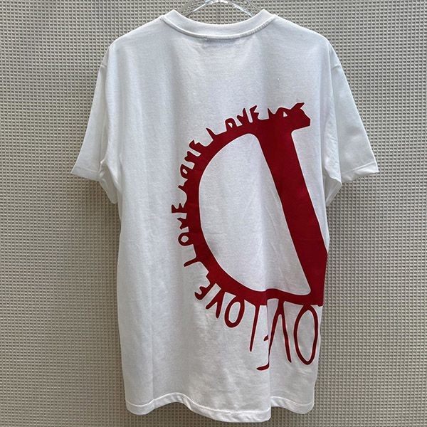 可愛いヴァレンティノ 偽物 LOVE Vロゴ コットン 半袖 Tシャツ Vun15448