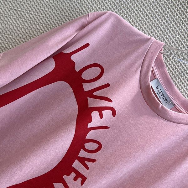 ヴァレンティノ コピー LOVE Vロゴ コットン 半袖 Tシャツ Vun68592