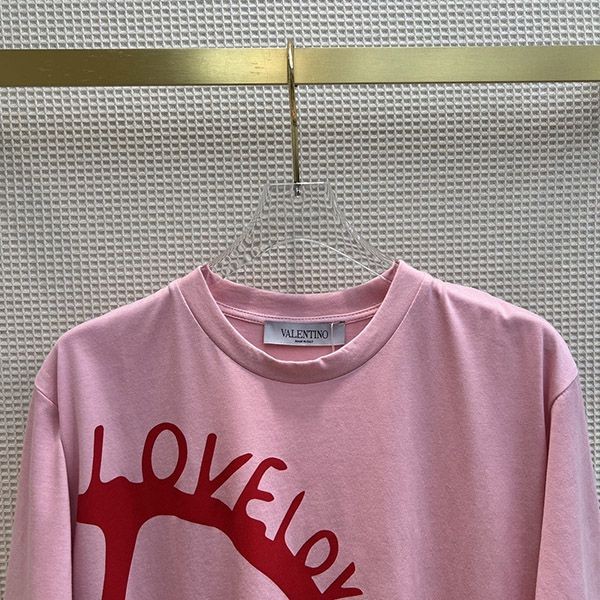 ヴァレンティノ コピー LOVE Vロゴ コットン 半袖 Tシャツ Vun68592