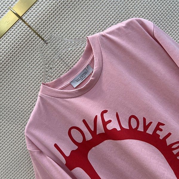 ヴァレンティノ コピー LOVE Vロゴ コットン 半袖 Tシャツ Vun68592