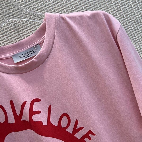 ヴァレンティノ コピー LOVE Vロゴ コットン 半袖 Tシャツ Vun68592