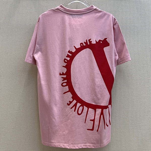 ヴァレンティノ コピー LOVE Vロゴ コットン 半袖 Tシャツ Vun68592