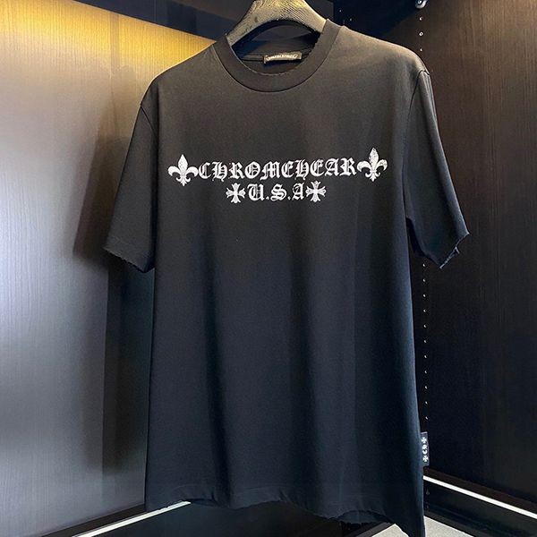 最安値挑戦クロムハーツ コピー Tee ホースシュー Tシャツ 黒 Kuk17309