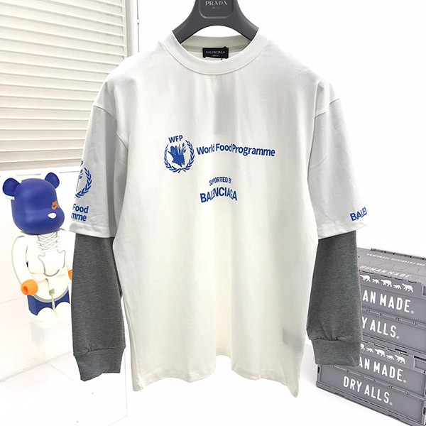 バレンシアガ WFP DOUBLE SLEEVES Tシャツ 偽物 698089TMVL29086