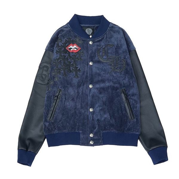 入手困難クロムハーツ 偽物 LETTERMAN ジャケット レザーパッチ Kud18156