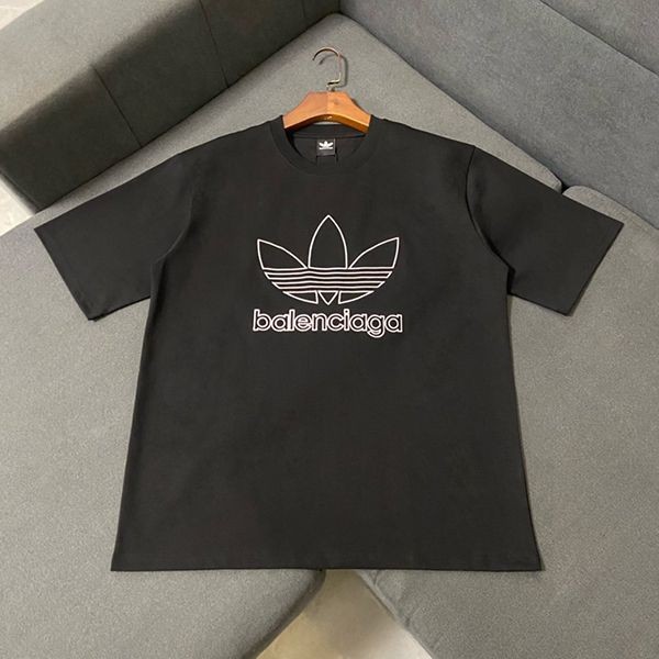 入手困難★BALENCIAGA×Adidas 偽物★オーバーサイズ Tシャツ ブラック baa55722