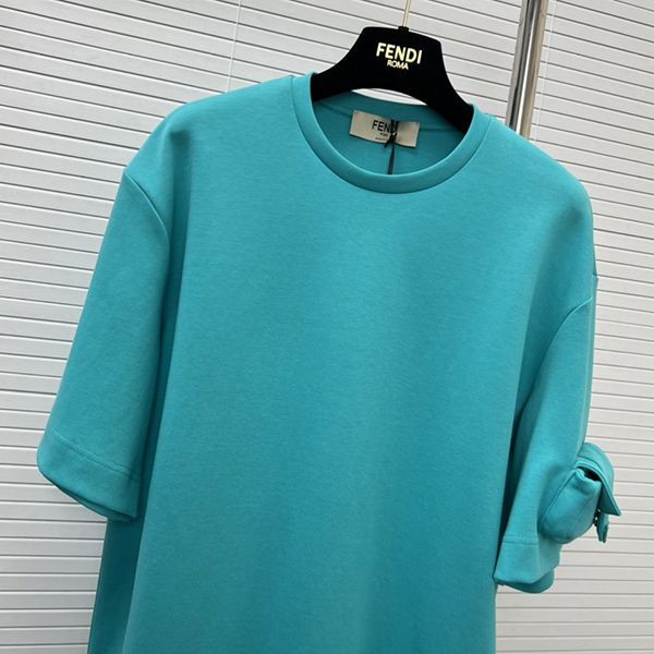 すぐ届くフェンディ バゲット FFバックル付きコットンTシャツ 偽物 FY1180AM77F