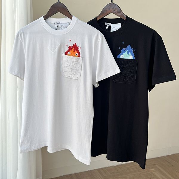 【使い勝手抜群】ロエベ ×ハウルの動く城 偽物 カルシファー ポケットTシャツ 2色 lol62003