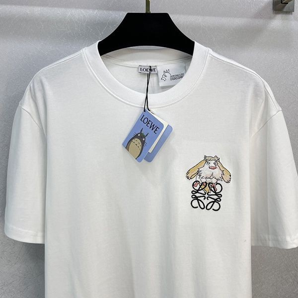 確保済みロエベ ヒン アナグラム Tシャツ 偽物 クルーネック 2色 loz53590