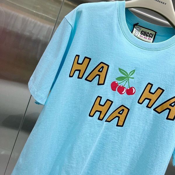 最安値挑戦 グッチ さくらんぼ コットン Tシャツ コピー gum32967